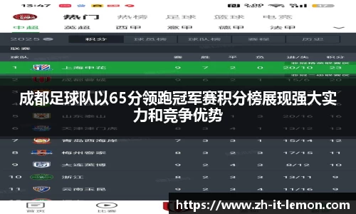 成都足球队以65分领跑冠军赛积分榜展现强大实力和竞争优势